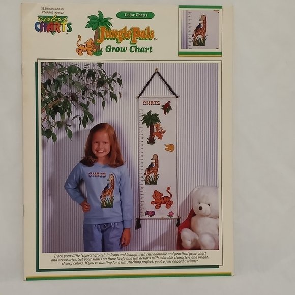 Jungle Pals Grow Chart Cross Stitch Leaflet Book Color Charts 30502 Giraffe - Picture 2 of 7